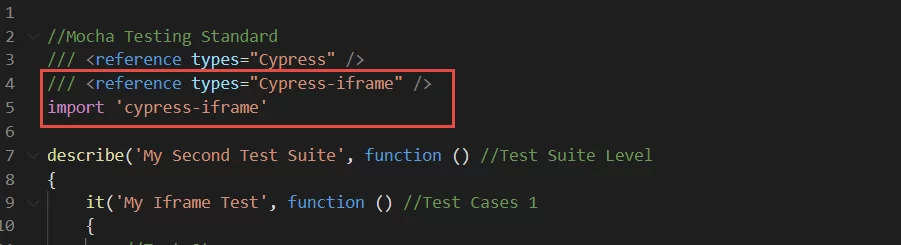 this image shows the import that plug–in into your test file