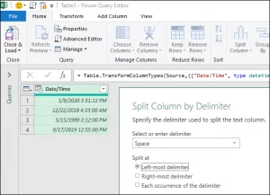 the image shows the Date Time column
