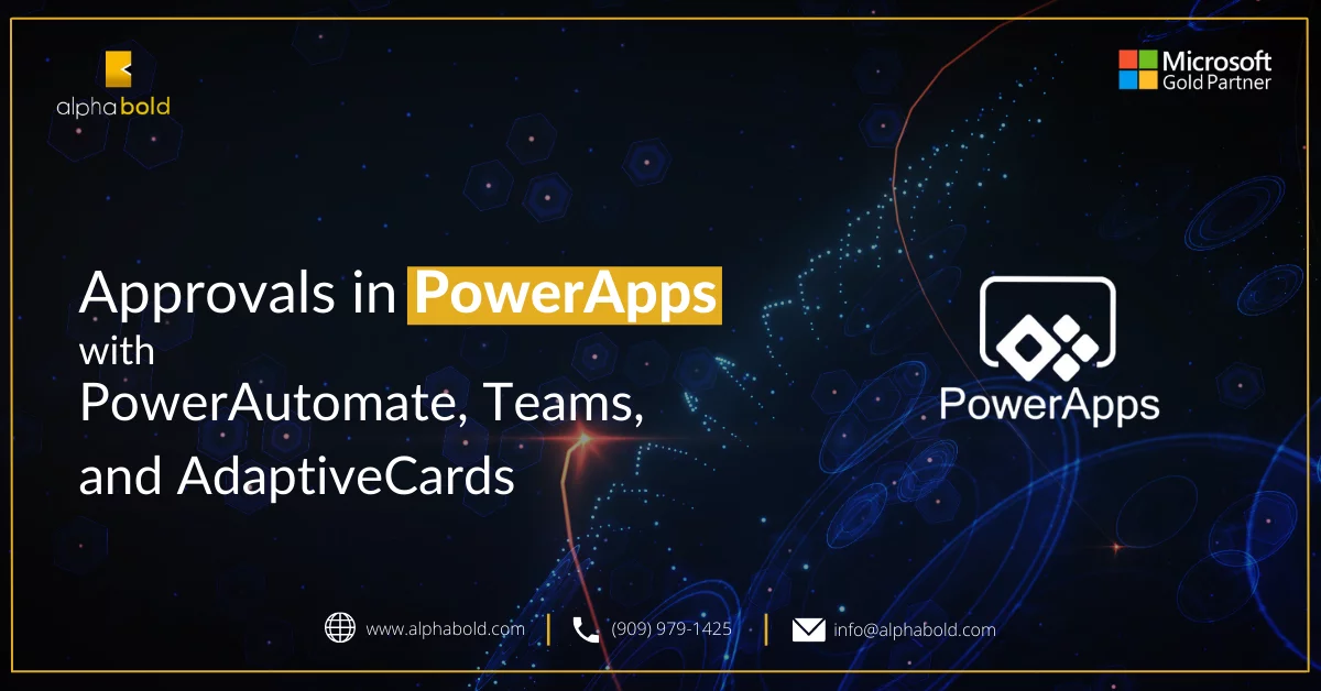 This image shows the Approvals in PowerApps with PowerAutomate
