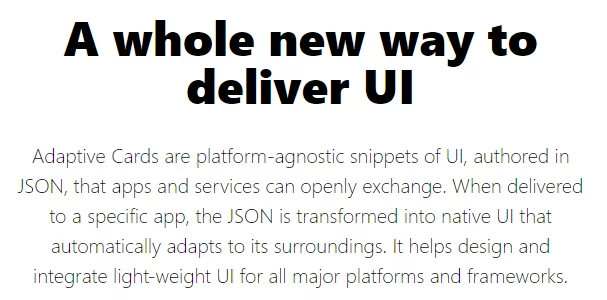 This image shows the Adaptive Cards 