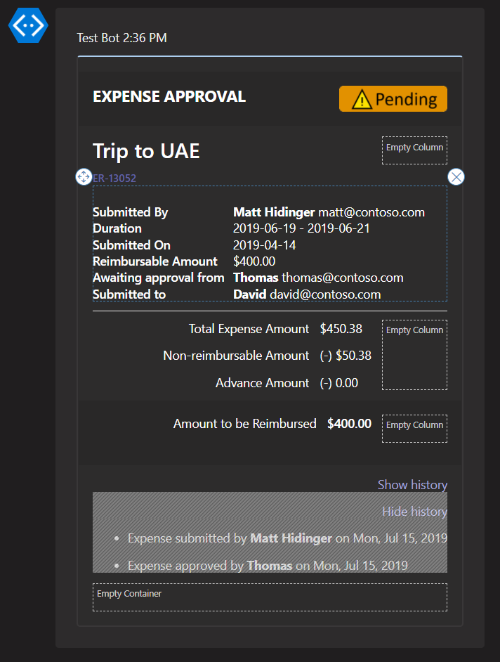 this image shows Power Automate variables of data from Approval Request