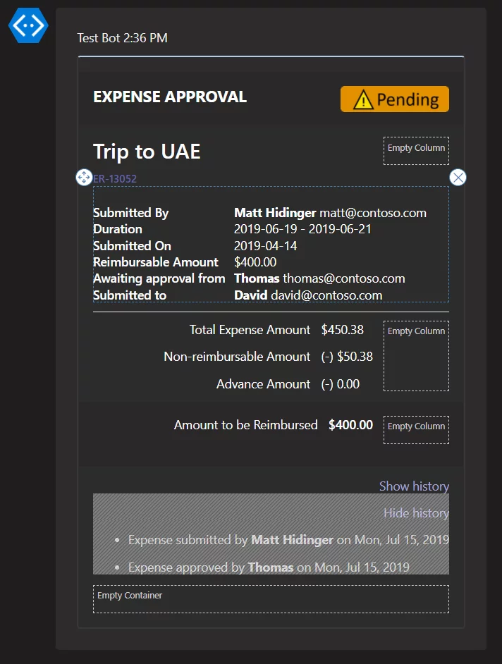 this image shows Power Automate variables of data from Approval Request