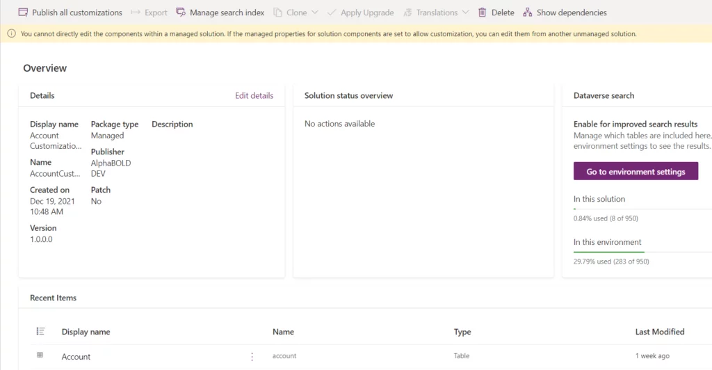 this image shows managed solution with the new Strategic Account field deployed.