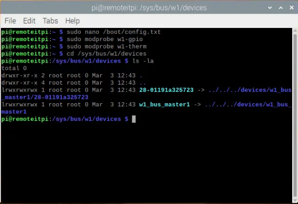 this image shows device’s directory based on the given serial number - Smart Temperature Monitoring System