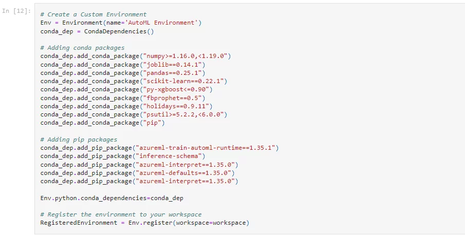 Curating a Custom Machine Learning Environment for Inference Script 