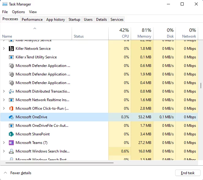Infographic shows the End the process in the task manager and try again
