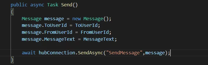 code for sending messages