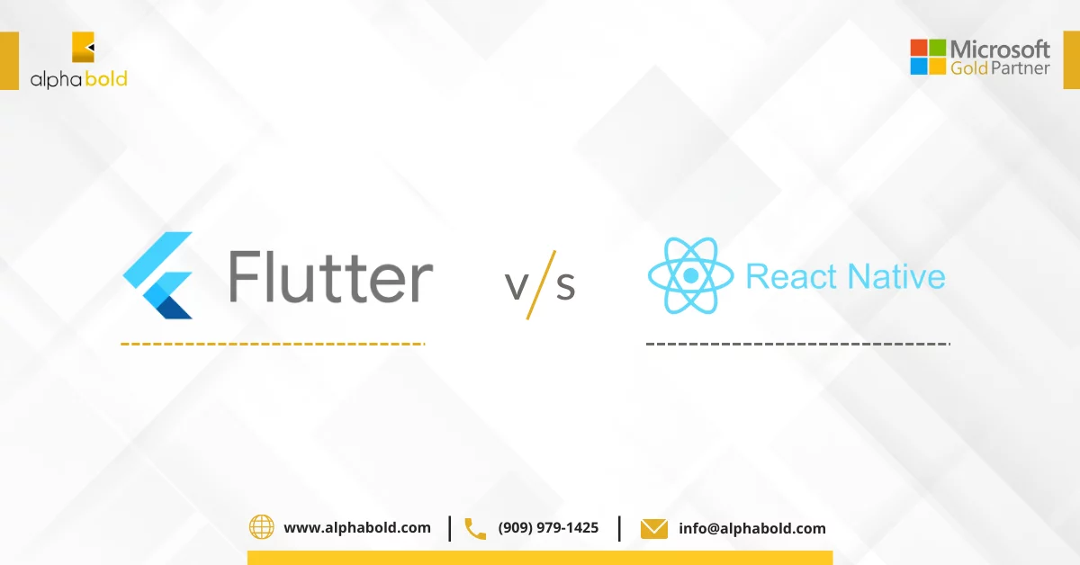 Infographic show the Flutter vs React Native