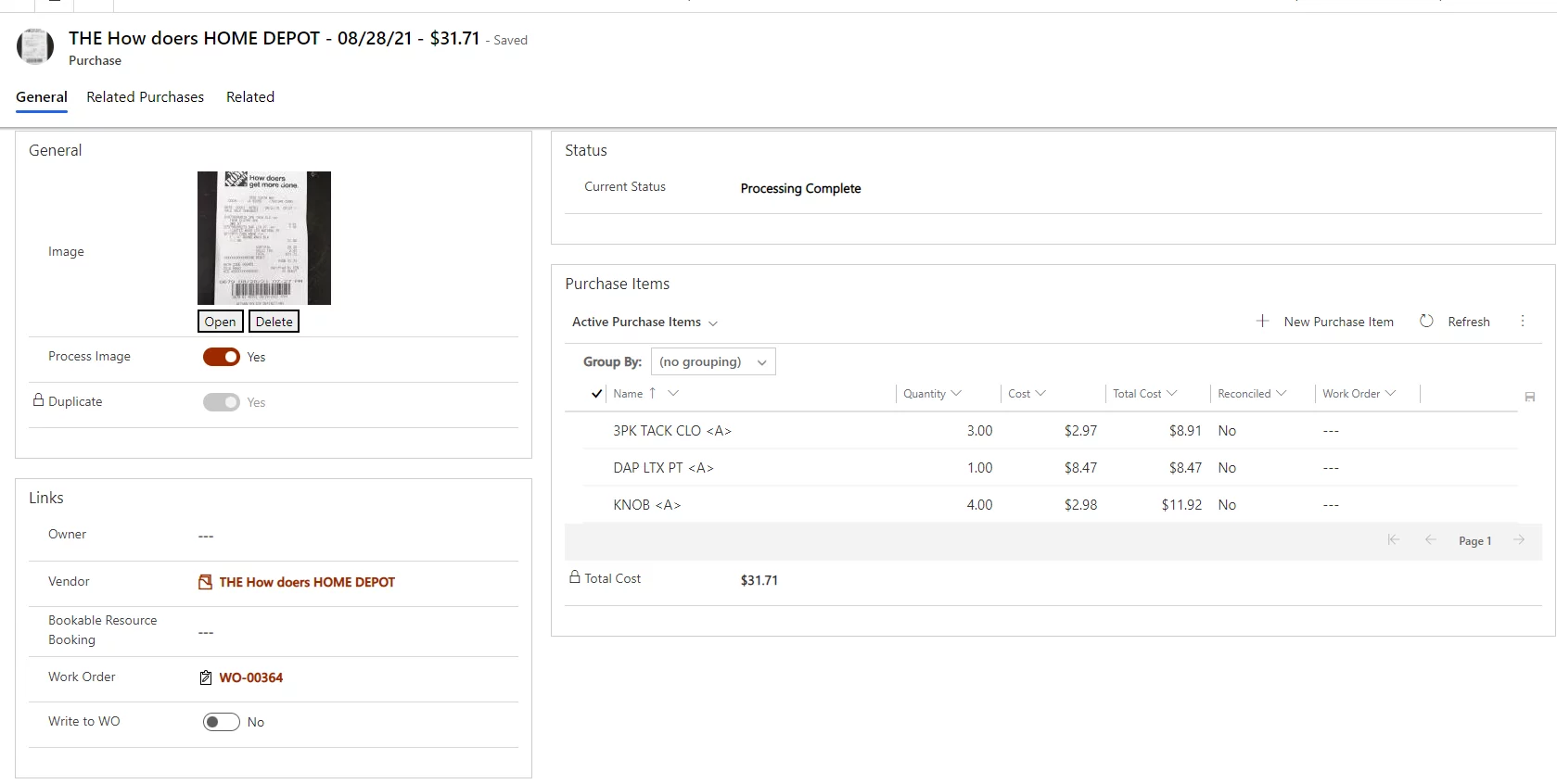 Populate the extracted extracted summary data into a record  