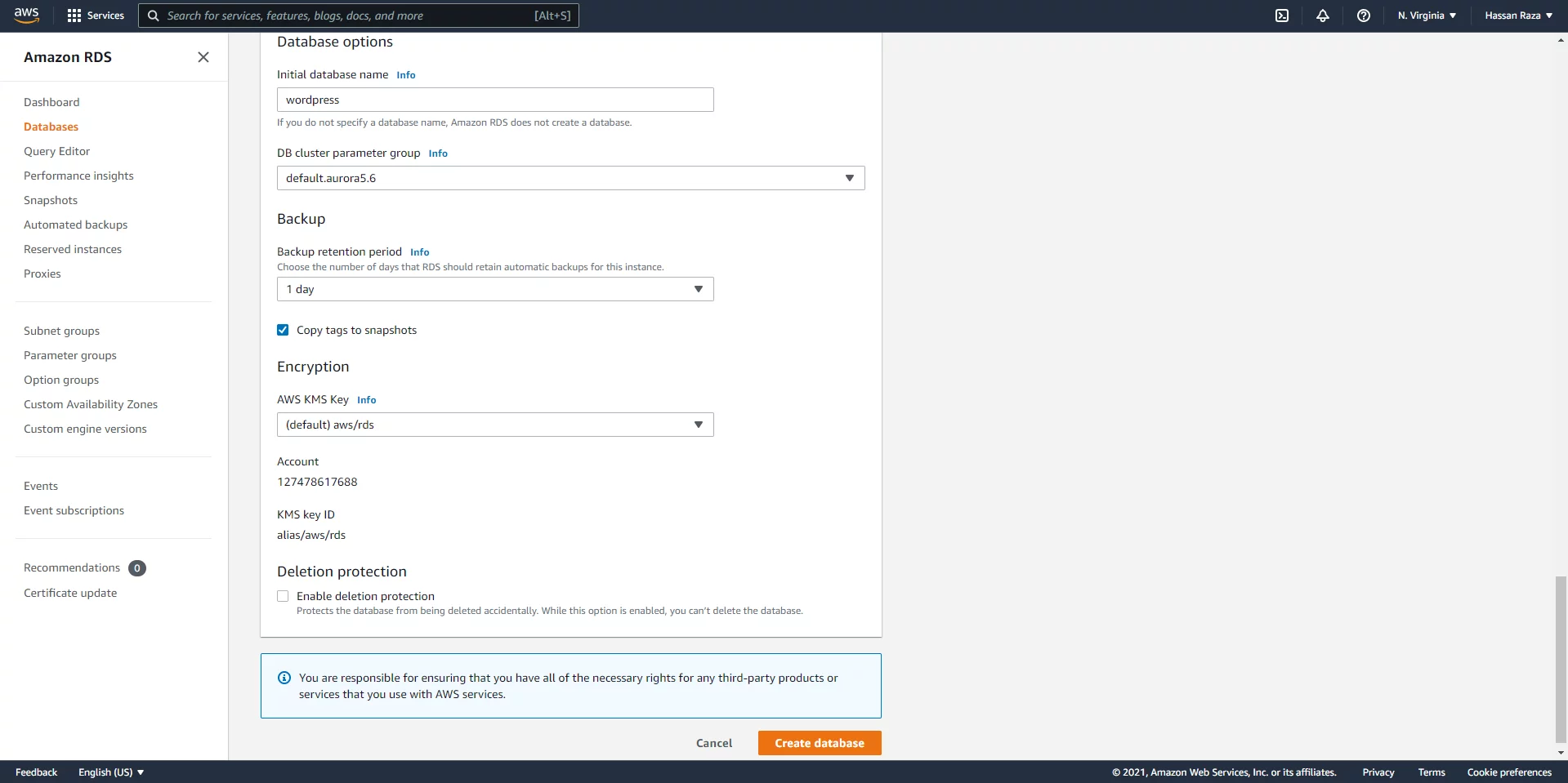 Database Options