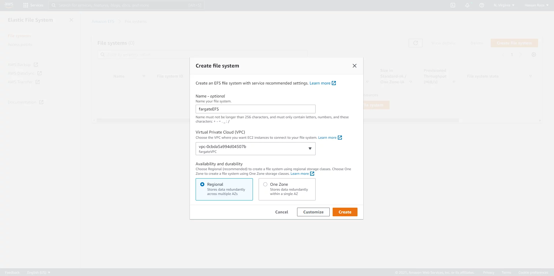 AWS EFS (file system)
