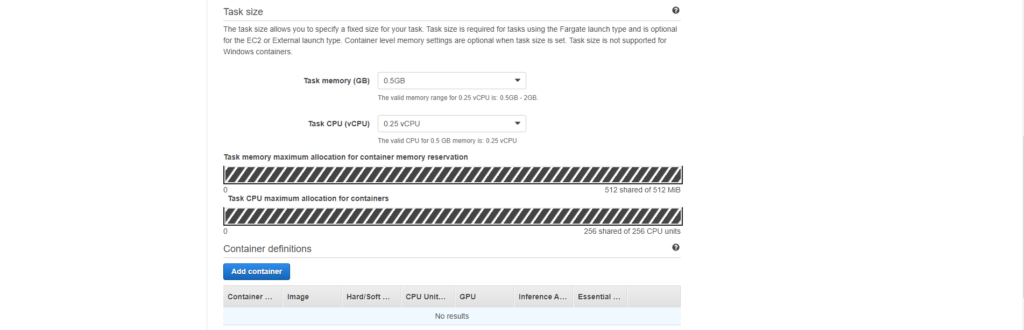 this image shows container configuration