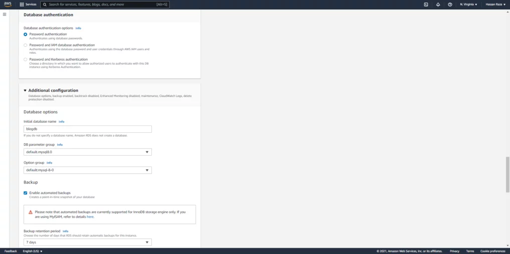 Infographic show the public access must be enabled in Database Authentications - Dockerized WordPress