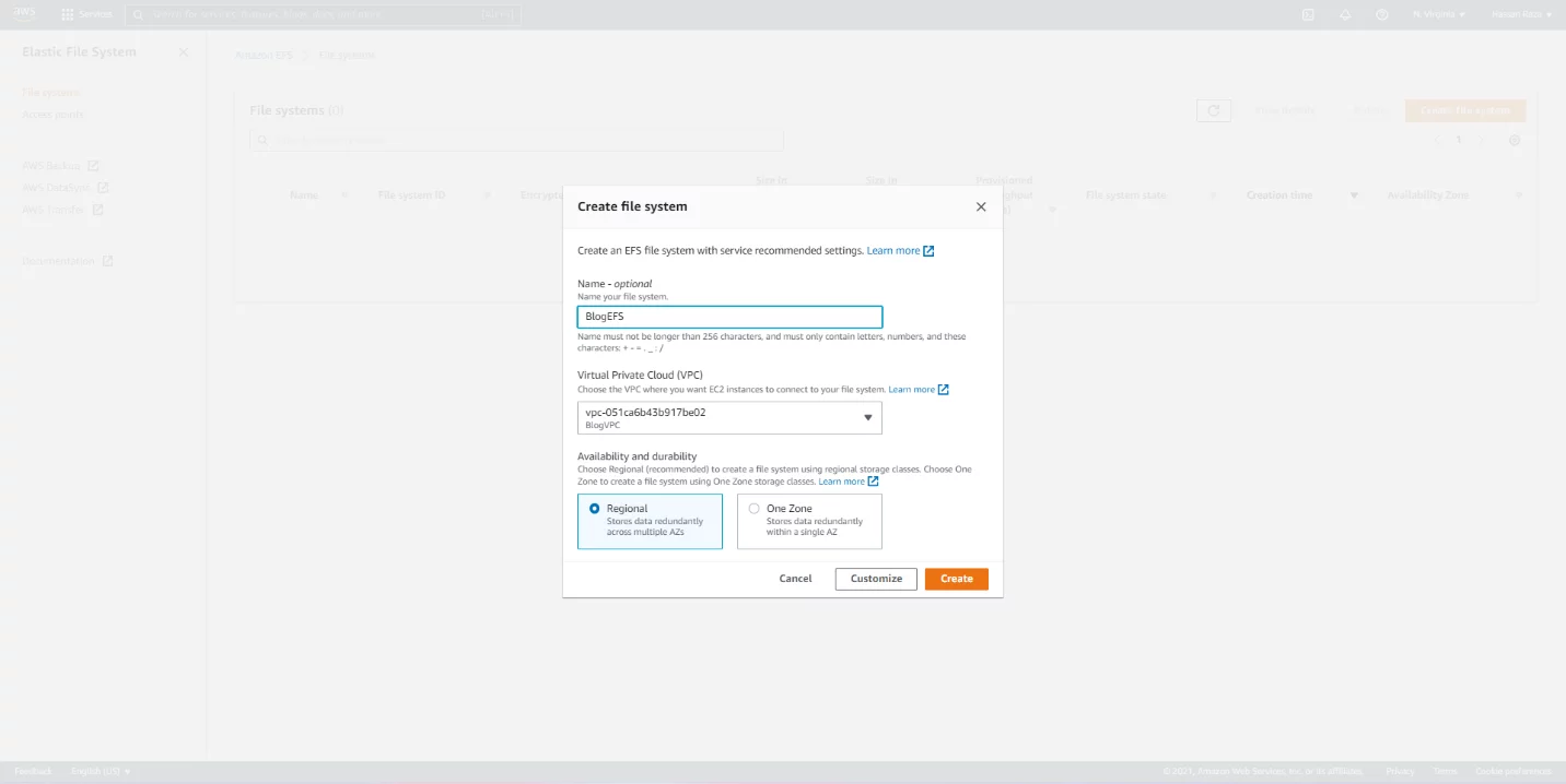 AWS EFS – File System 
