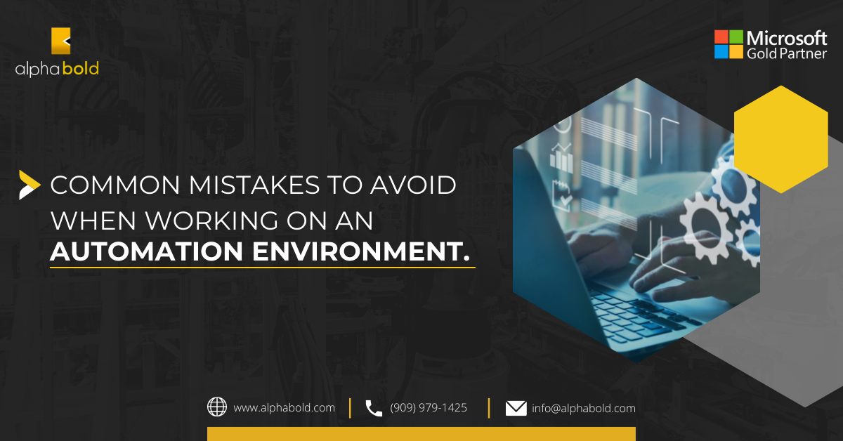 Common mistakes to avoid when working on an automation environment