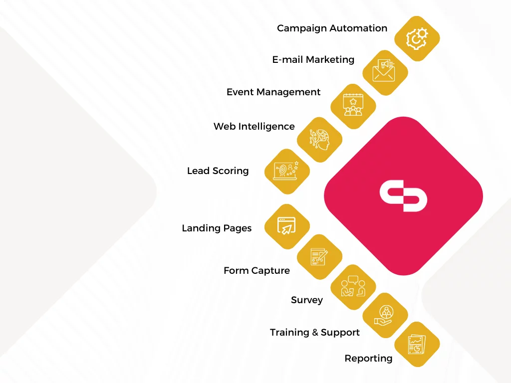 Infographic show the Microsoft Dynamics 365 For Marketing Overview