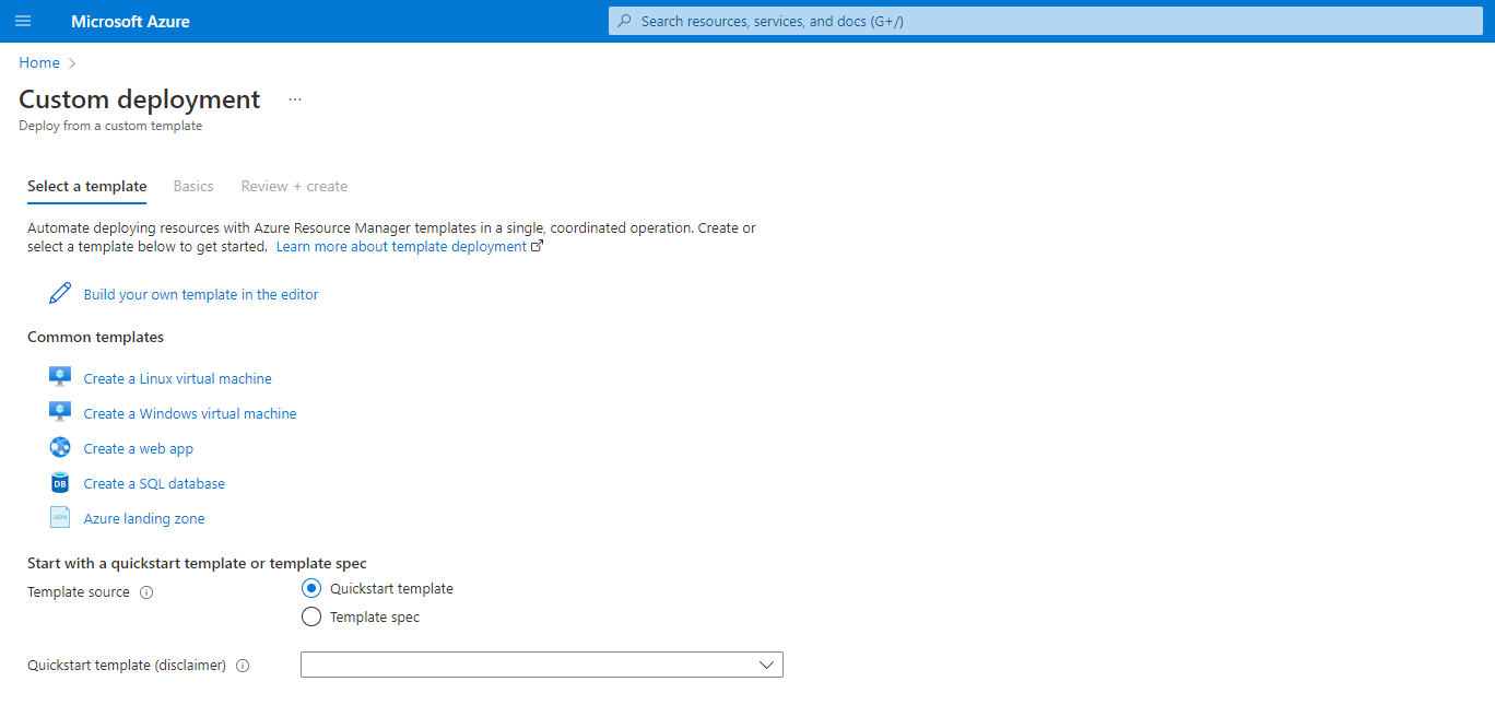 create your own template | custom deployment 