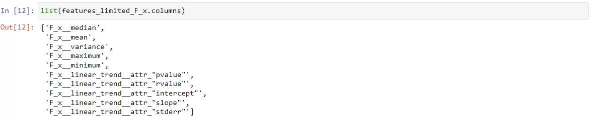 confirm the list of features extracted