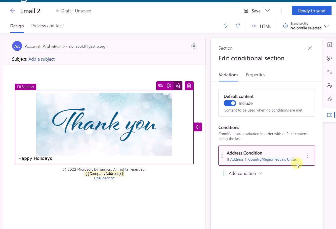 Condition on an attribute | Save