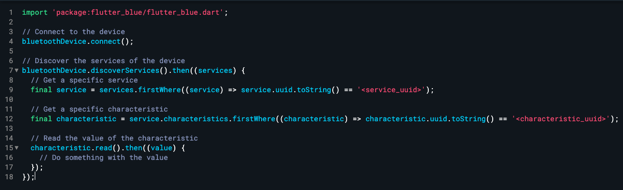 BluetoothCharacteristic class's read method