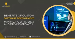 Infographic show the Benefits of Custom Software Development