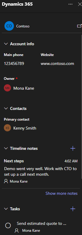 Infographics show the dynamics 365