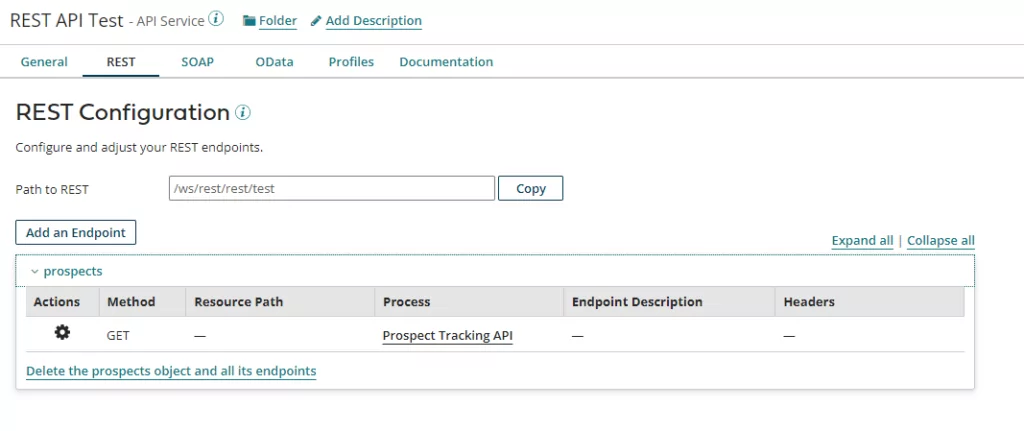 rest API configuration