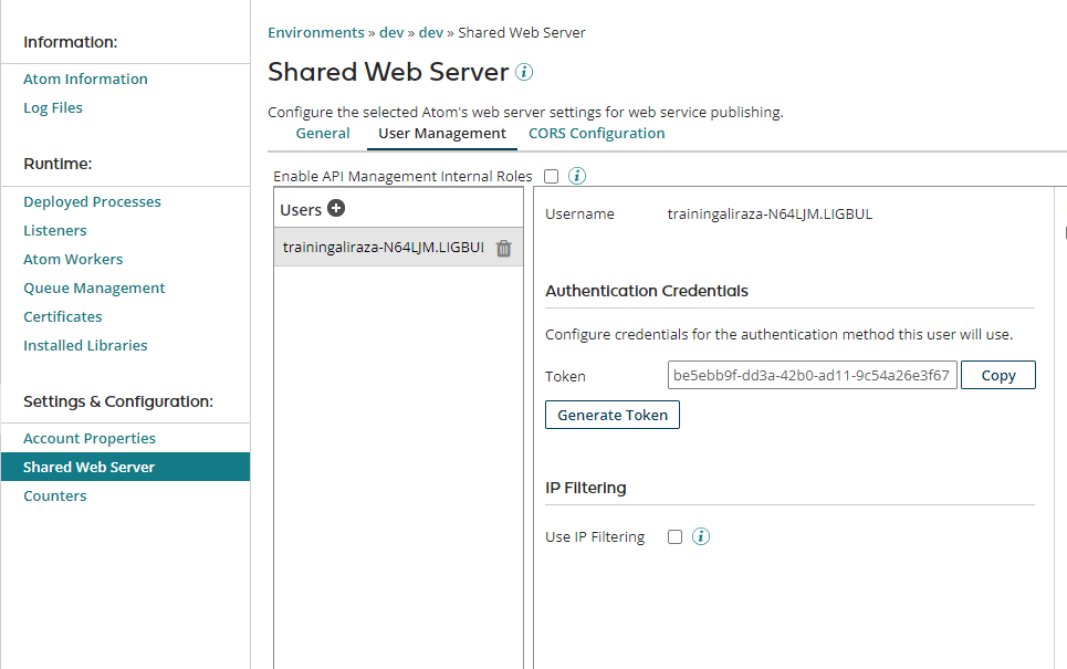 selection of shared web server - REST API By Importing A Boomi Process