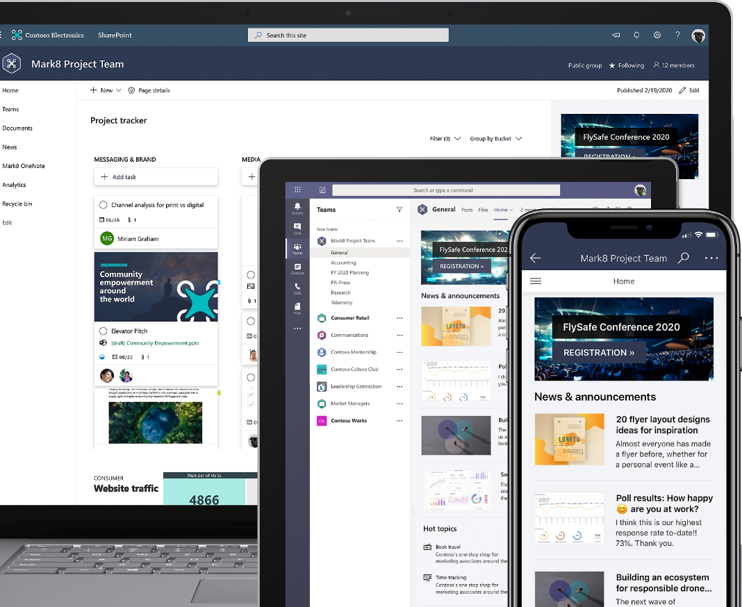Infographics show the Microsoft SharePoint Services