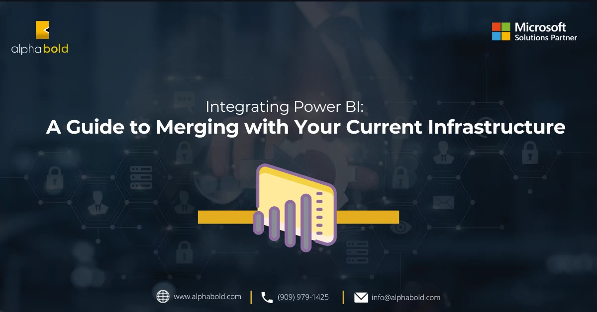 The infographic shows that A Guide to Integrating Power BI