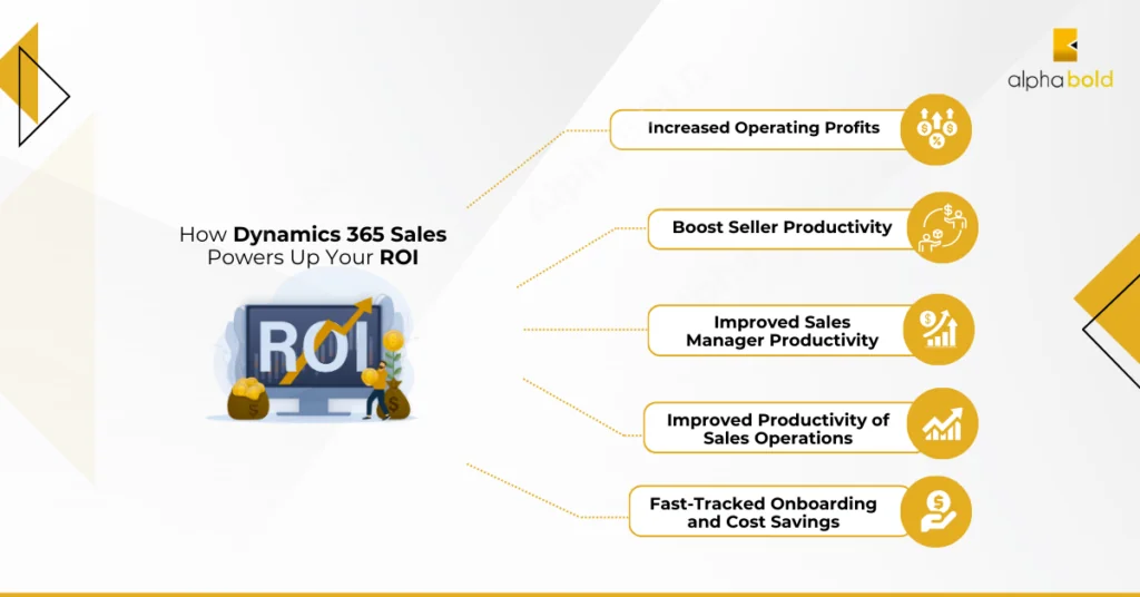 Infographic that shows how to Dynamics 365 enhance ROI