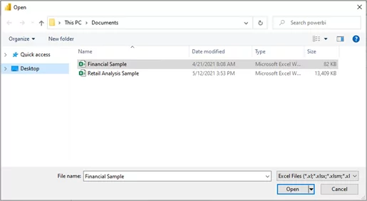 The infographic shows how to Locate Your Excel File for data integration in Power BI