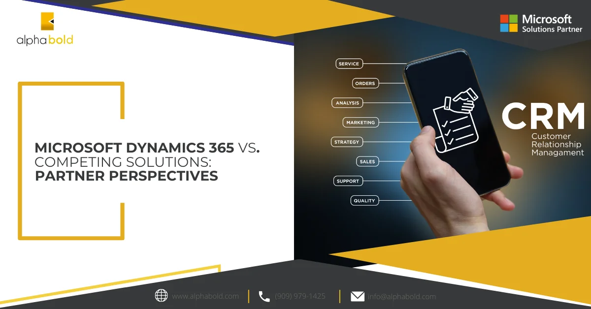 Infographics show the Microsoft Dynamics 365 vs Competing Solutions