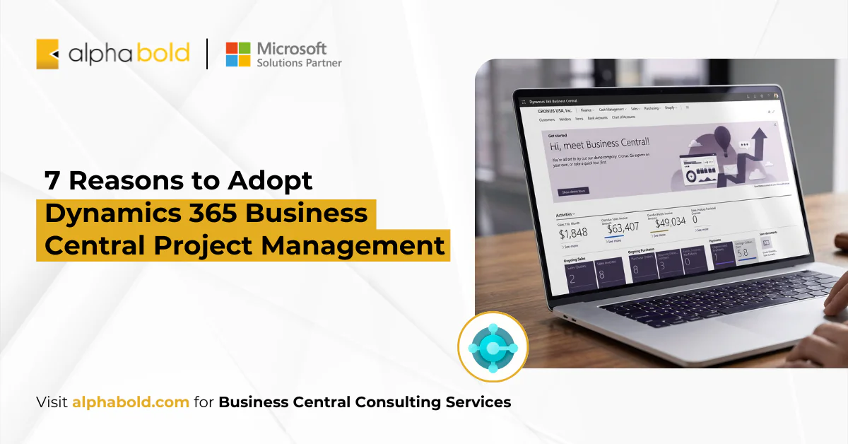 Business Central project management dashboard