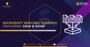 Infographics show the Microsoft Sentinel Synergy Featuring SIEM & SOAR