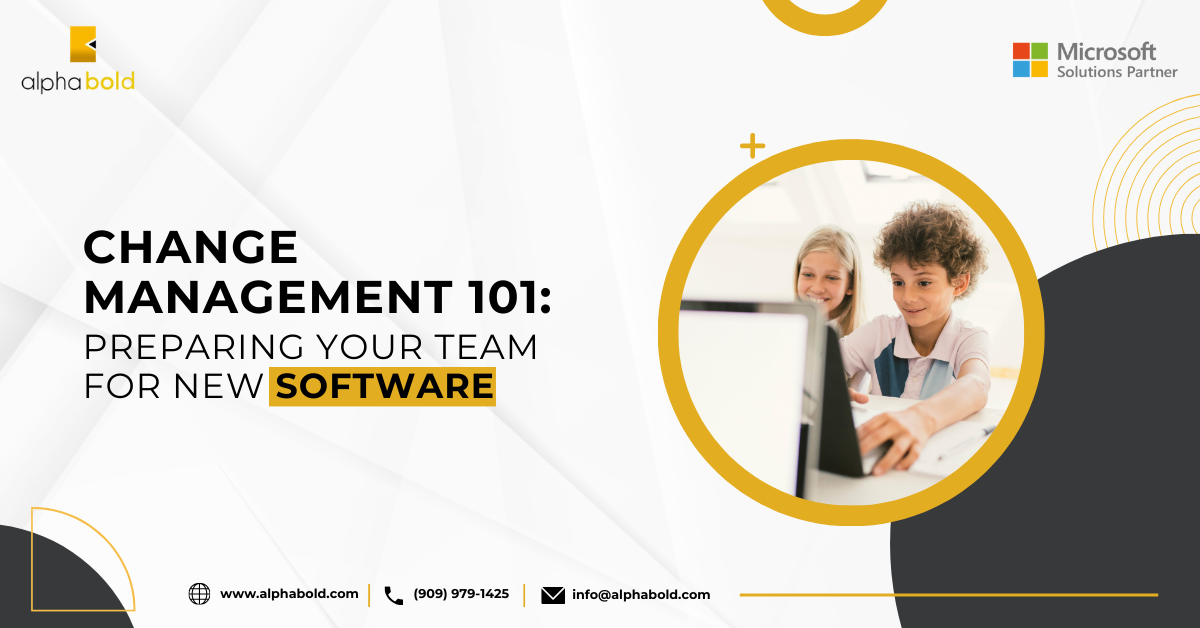 Infographics show the Change Management 101: Preparing Your Team for New Software