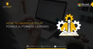Infographics show the How to Automate Your Power Automate Licenses featured image