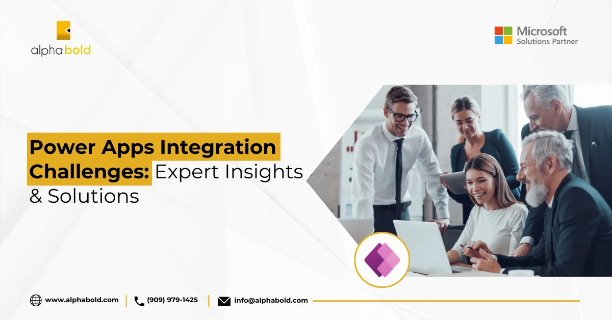 Infographics show the Power Apps Integration Challenges Expert Insights & Solutions