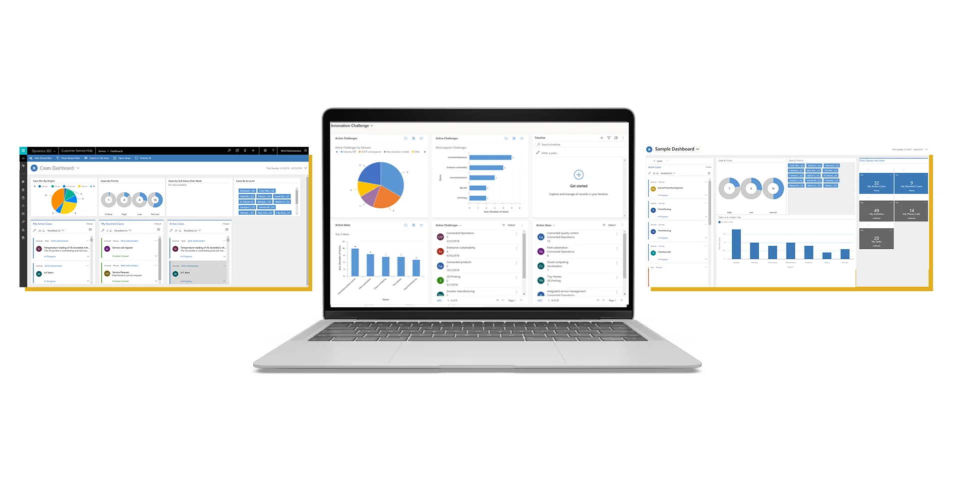 image shows Power Apps dashboards