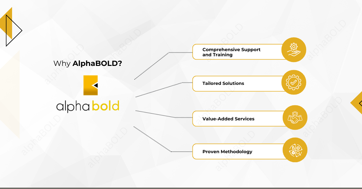 Infographic show the Choosing AlphaBOLD as a Dynamics 365 Customer Service Partner​