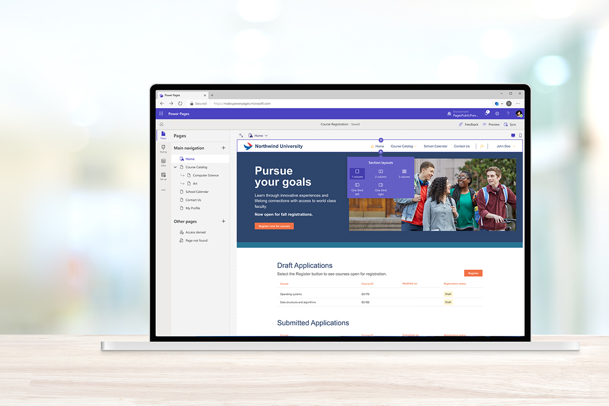 Infographic show the Microsoft Power Pages for SEO