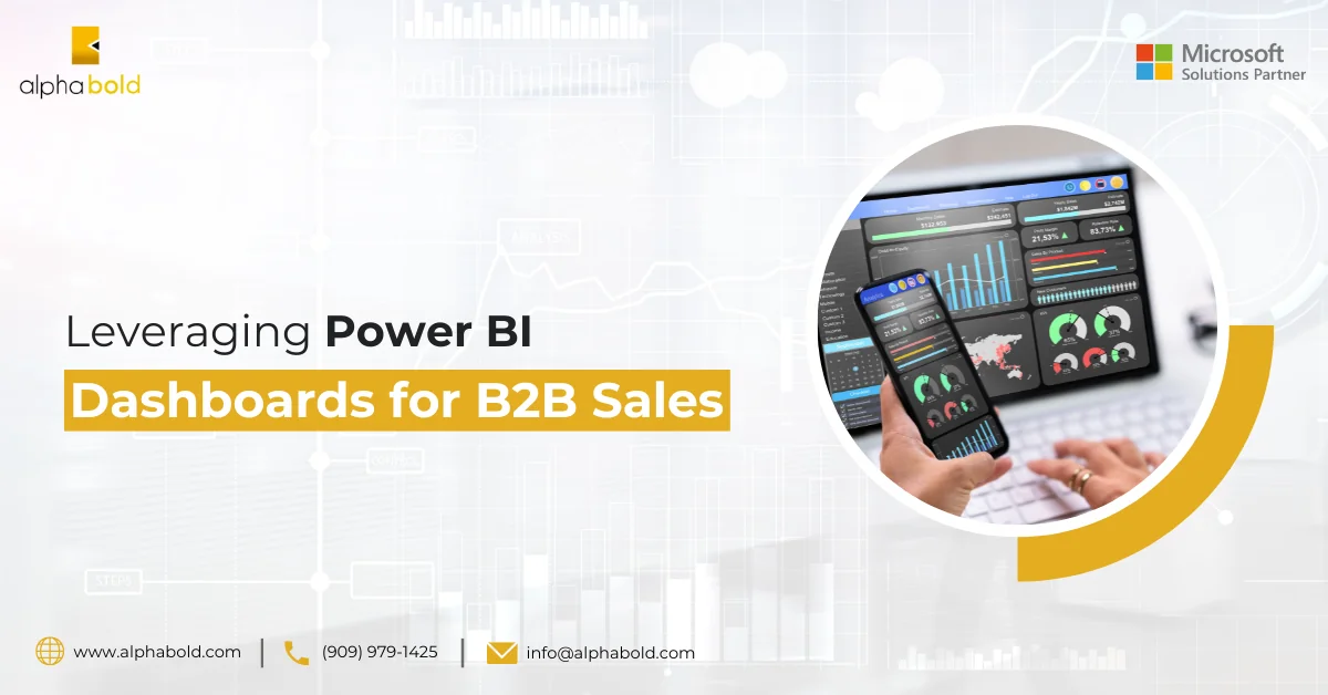 Infographics show Leveraging Power BI Dashboards for B2B Sales.