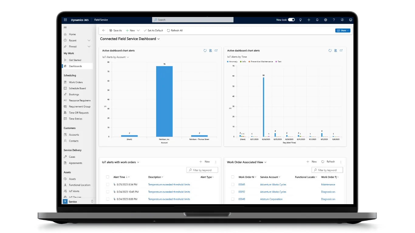 This image shows Improve On-Site Service with Microsoft Dynamics 365 Field Service Implementation