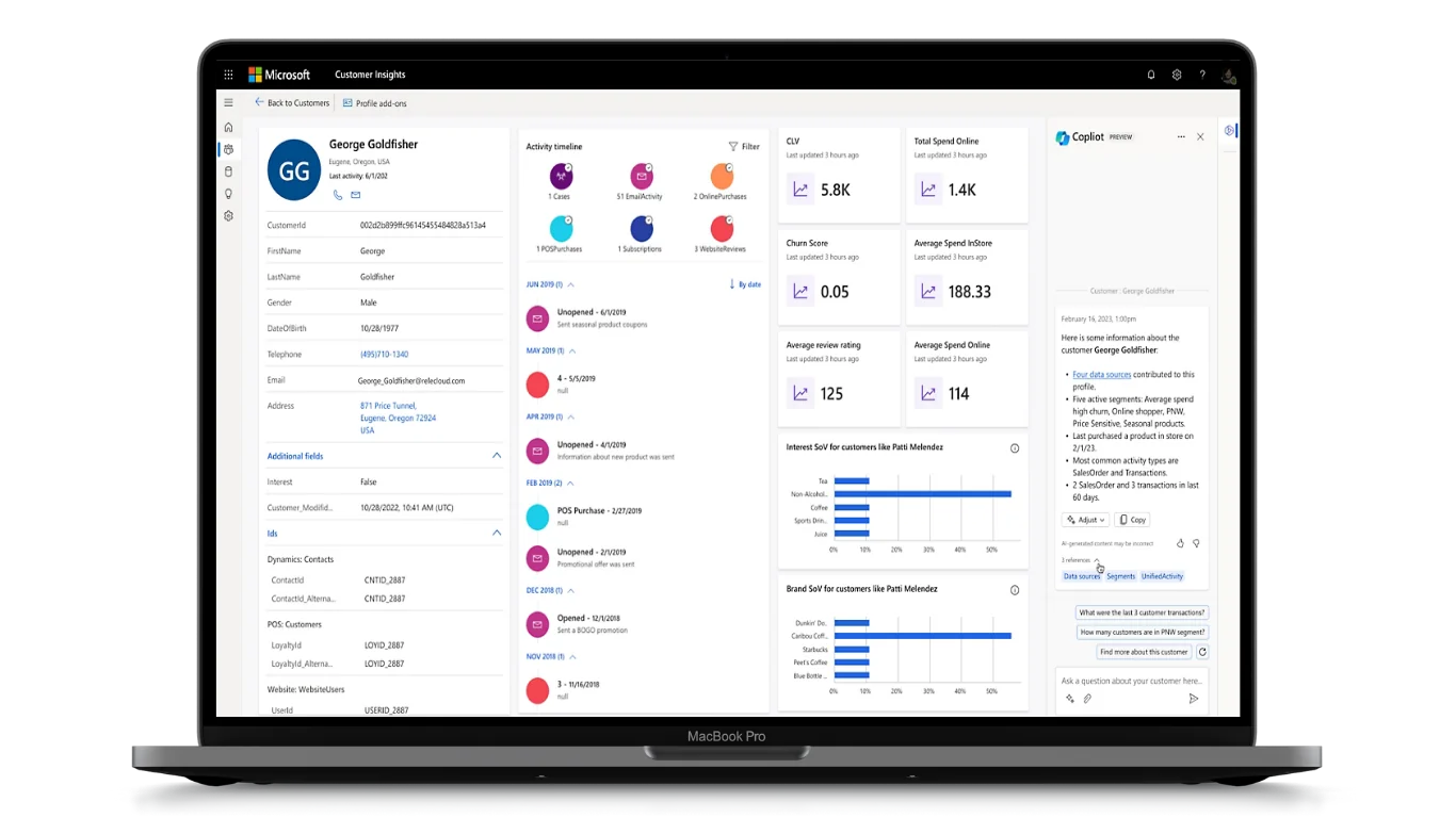 Infographic shows Dynamics 365 Customer Insights Consulting Services to optimize customer data, improve segmentation, and drive customer engagement