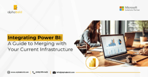 The infographic shows that A Guide to Integrating Power BI