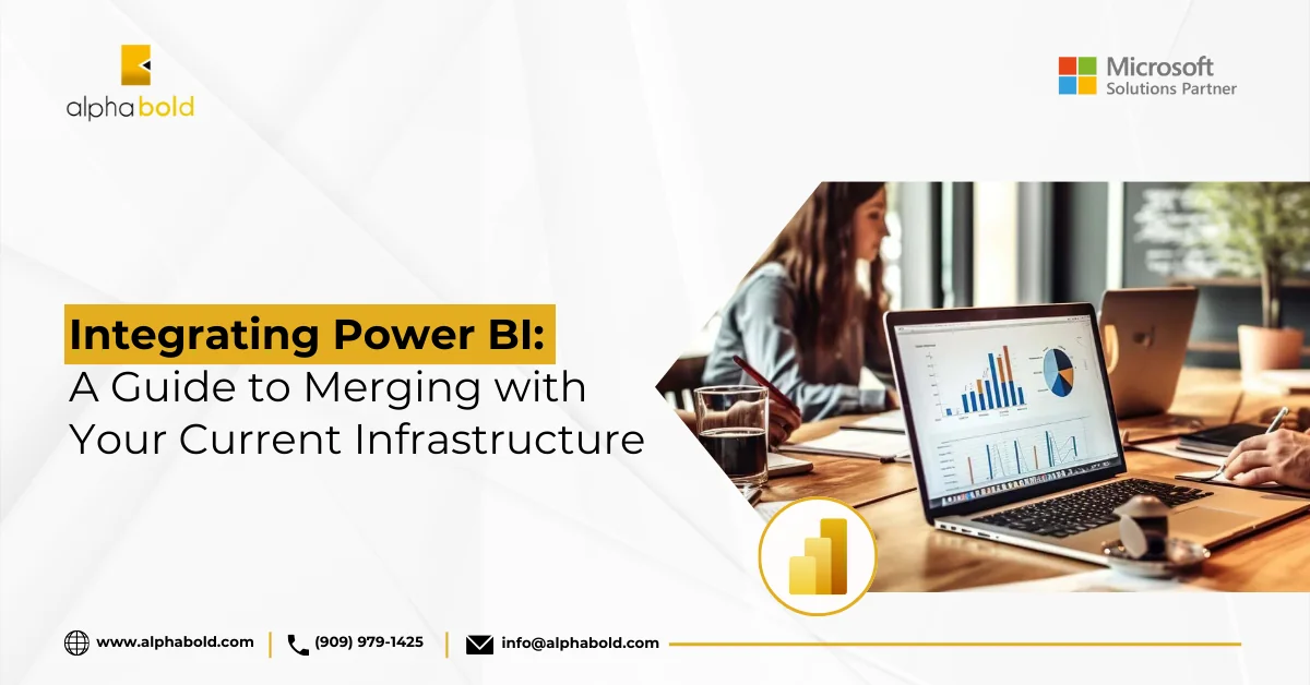 The infographic shows that A Guide to Integrating Power BI