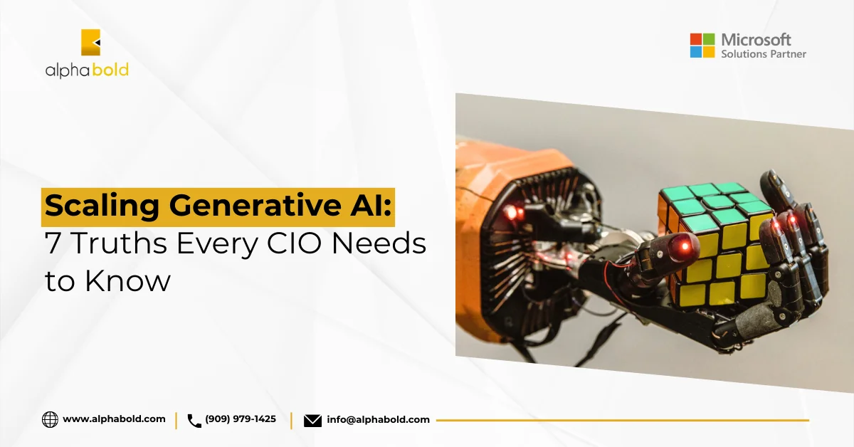 Infographic show the Scaling Generative AI 7 Truths Every CIO Needs to Know