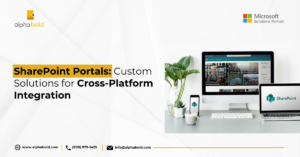 Infographics show the SharePoint Portals: Custom Solutions for Cross-Platform Integration