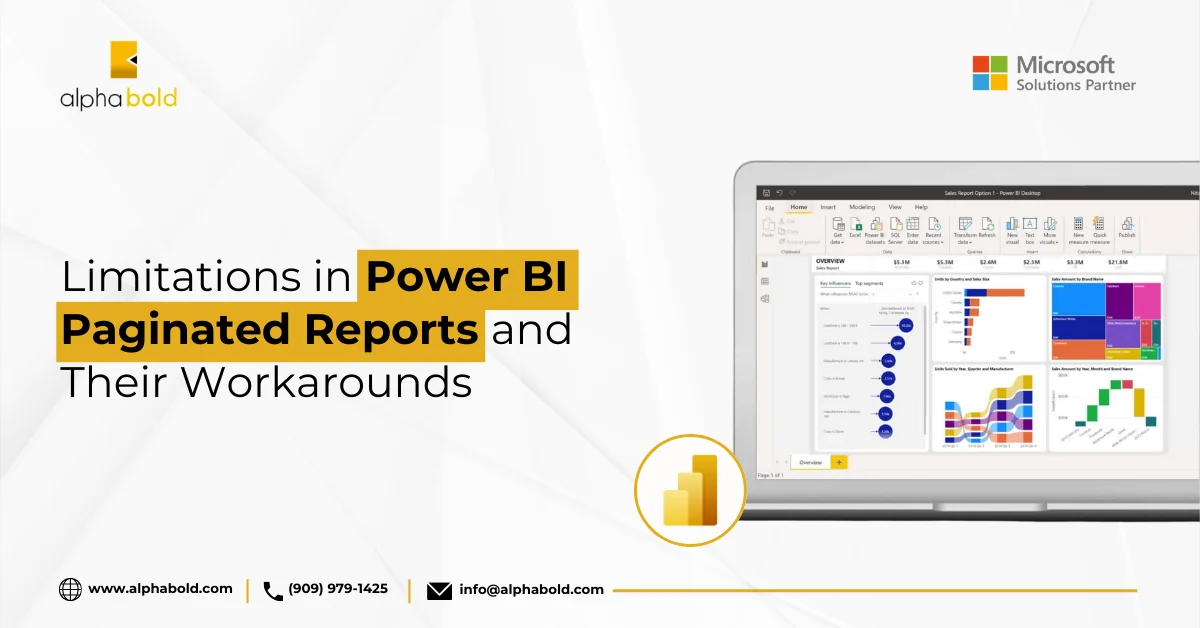 this image shows the power bi limitations in paginated reports
