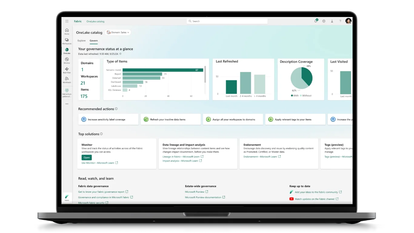 MS Fabric dashboard